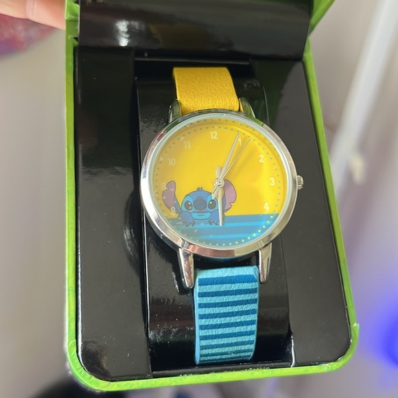 Stitch Watch Colorful Yellow and Blue Strap- FUN FASHION! Practical,Giftable - Picture 5 of 6